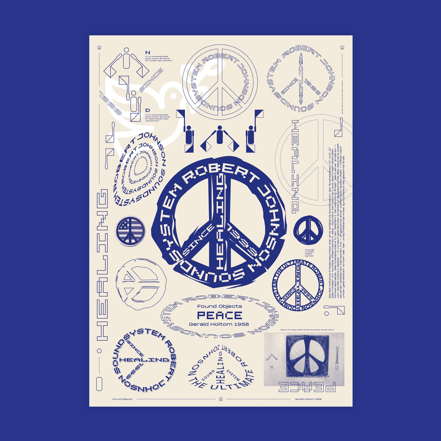 "Found Objects: Peace by Gerald Holtom!" - Poster