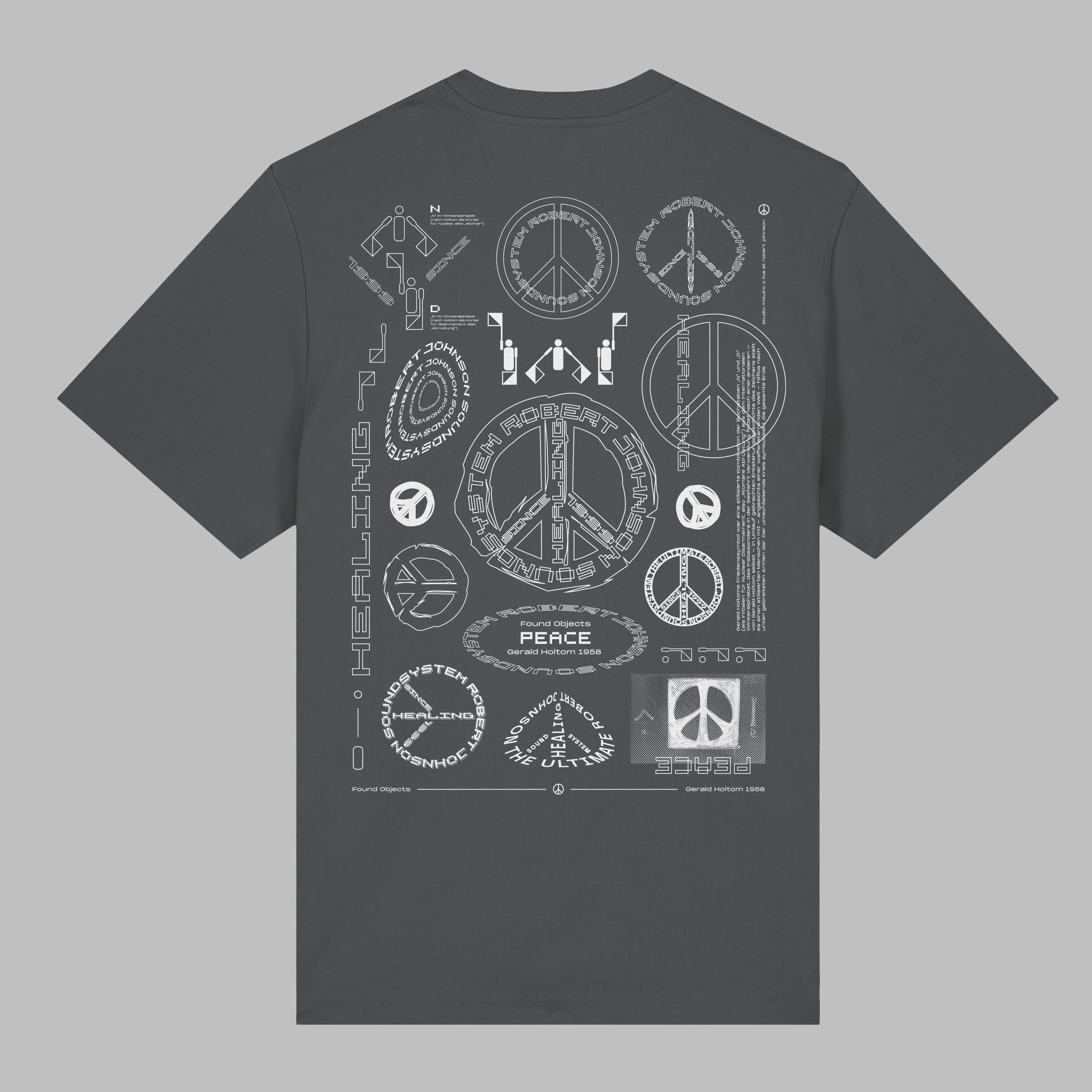 "Found Objects: Peace by Gerald Holtom!" - Shirt - ANTHRACITE