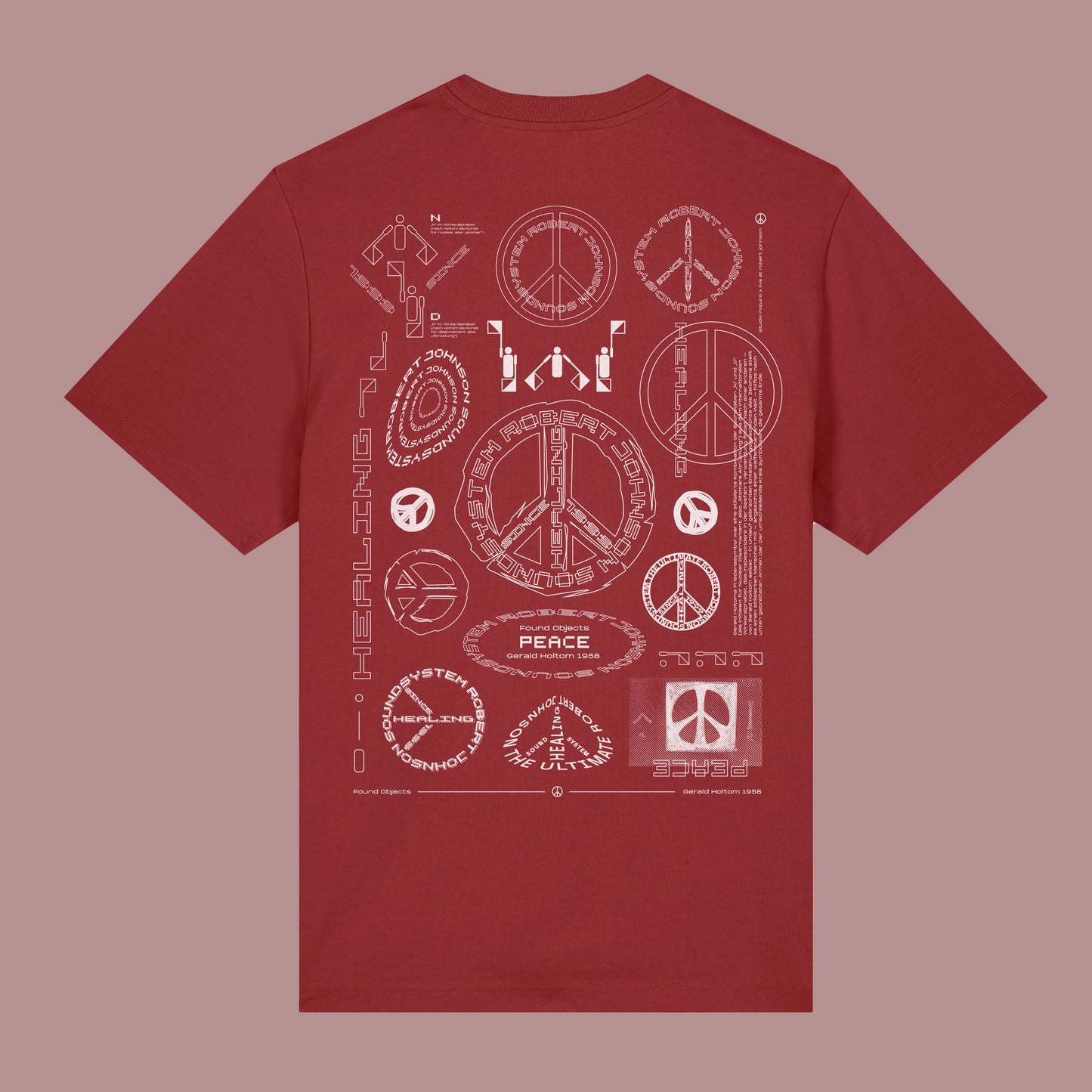 70% at checkout - "Found Objects: Peace by Gerald Holtom!" - Shirt - RED