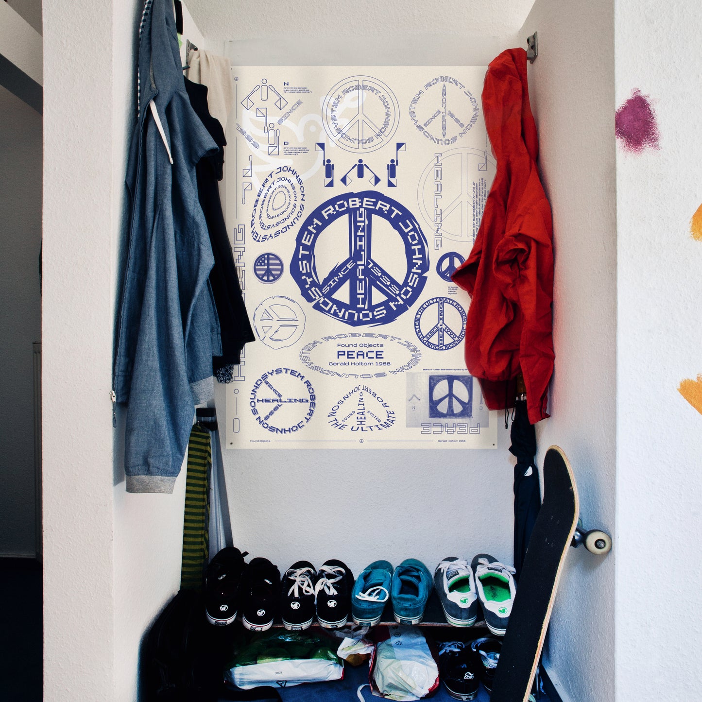 "Found Objects: Peace by Gerald Holtom!" - Poster