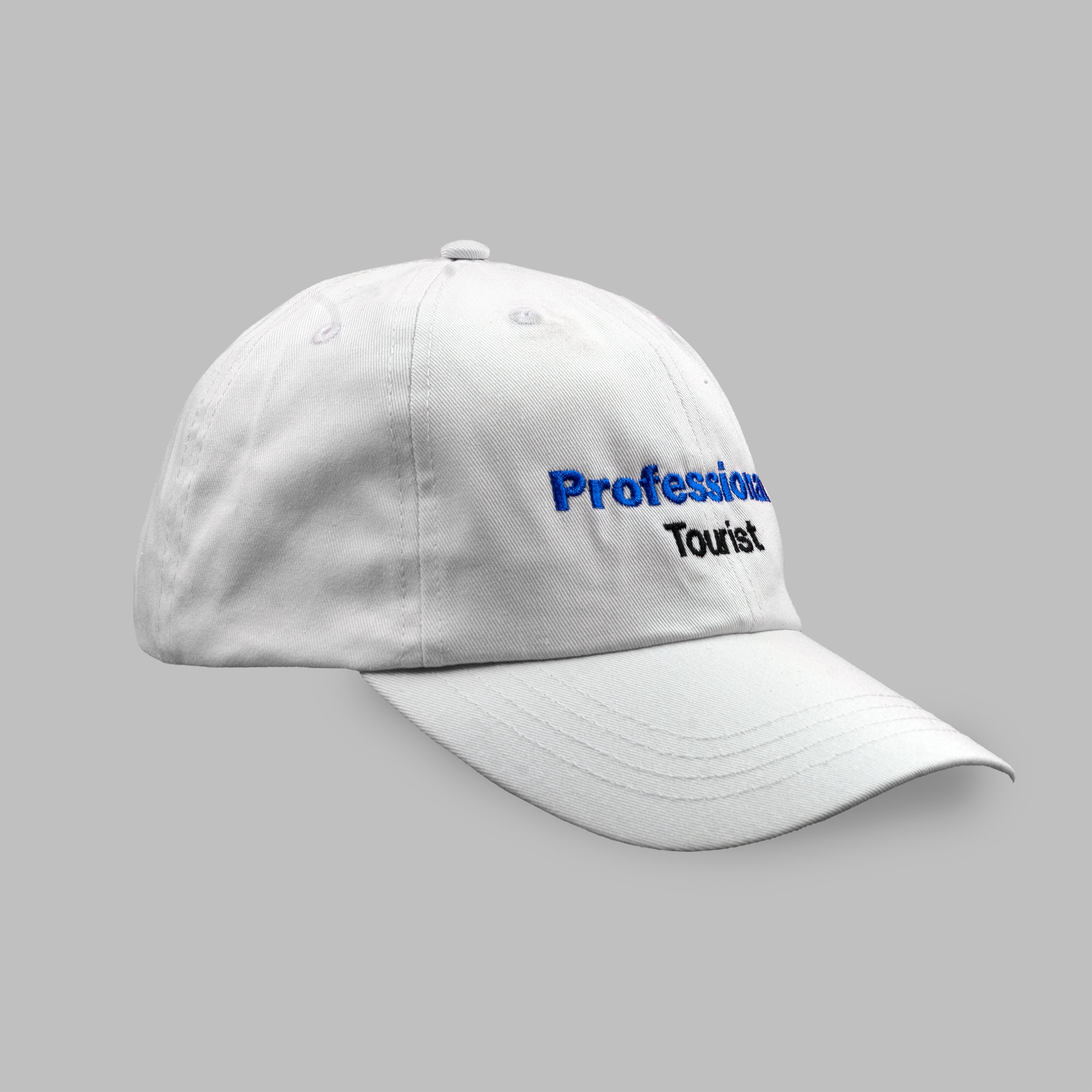 Professional Tourist BASEBALL CAPS white