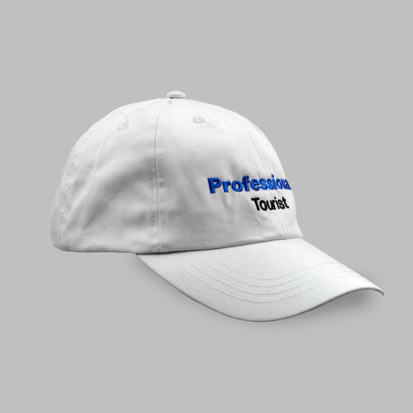 "Professional Tourist" - BASEBALL CAPS white