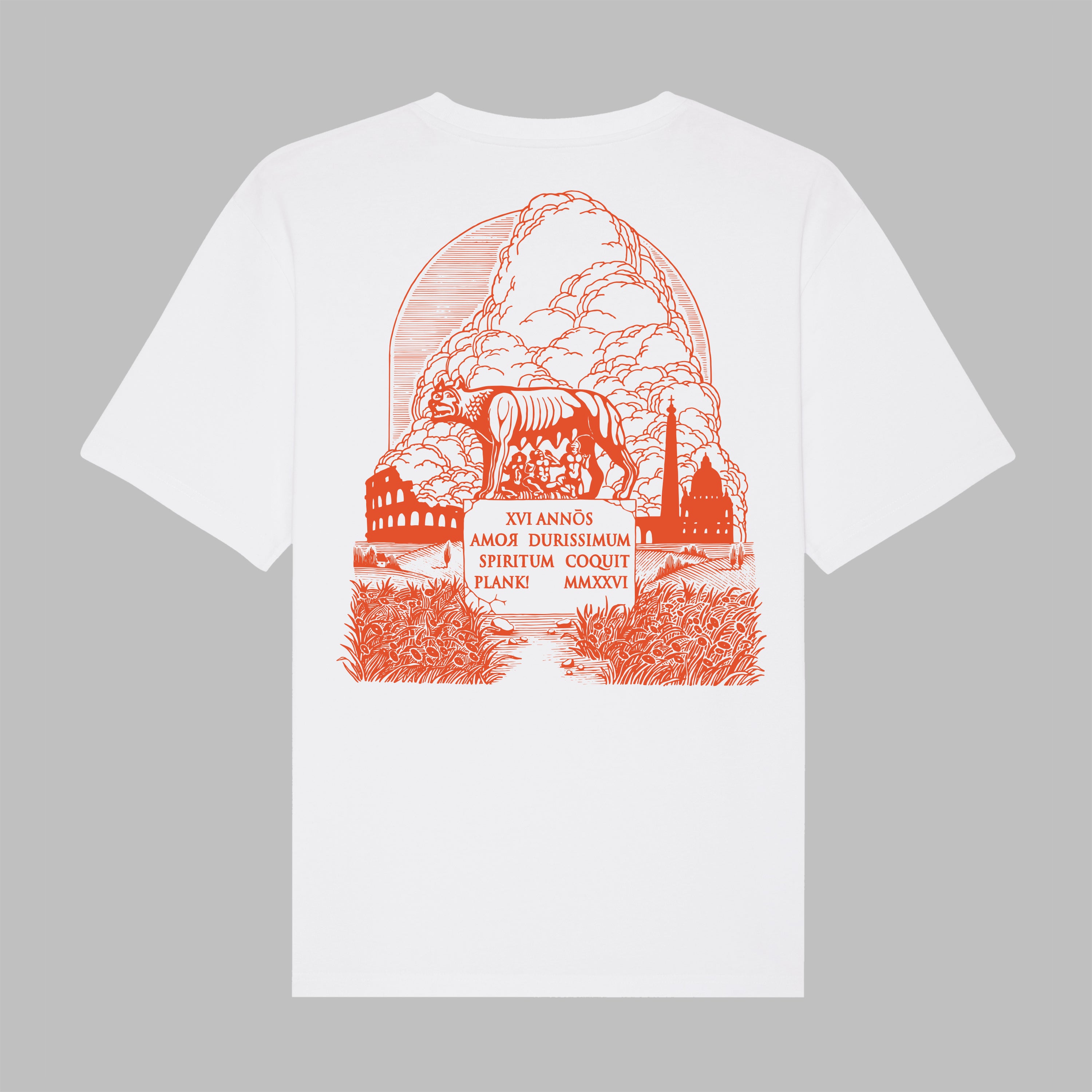 PLANK! AMOR – White / Orange Shirt