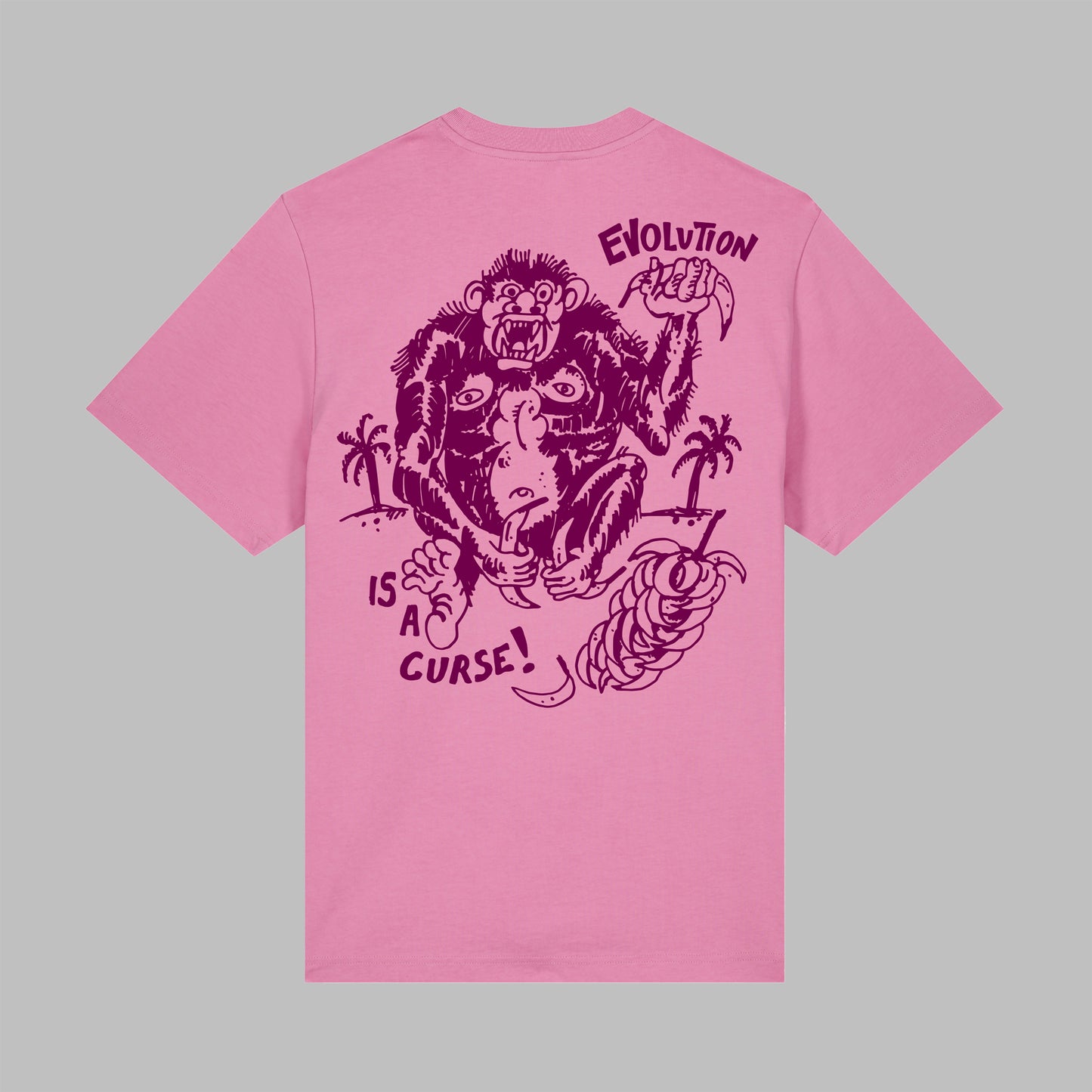 Evolution is a Curse - Shirt - Bubble Pink