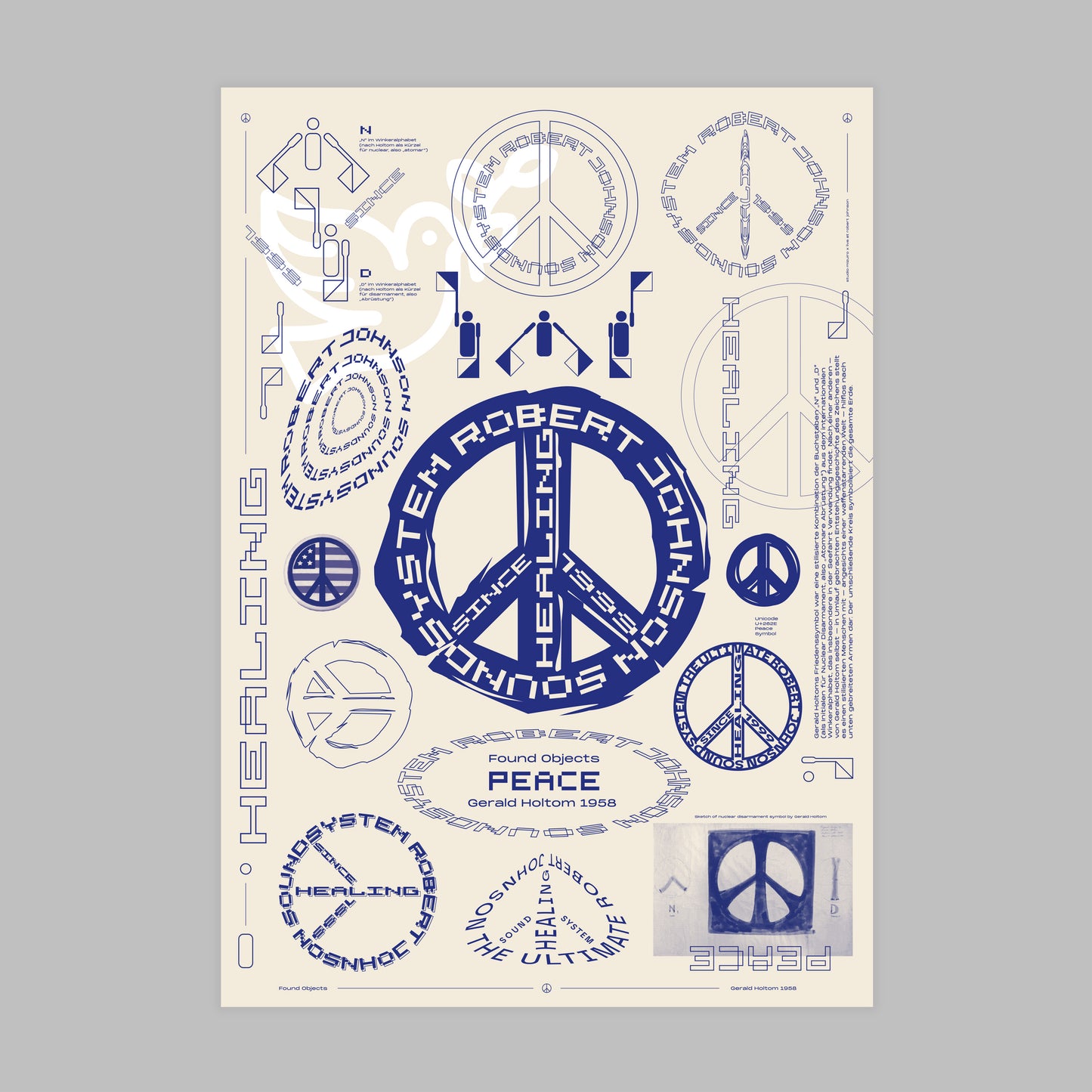 "Found Objects: Peace by Gerald Holtom!" - Poster