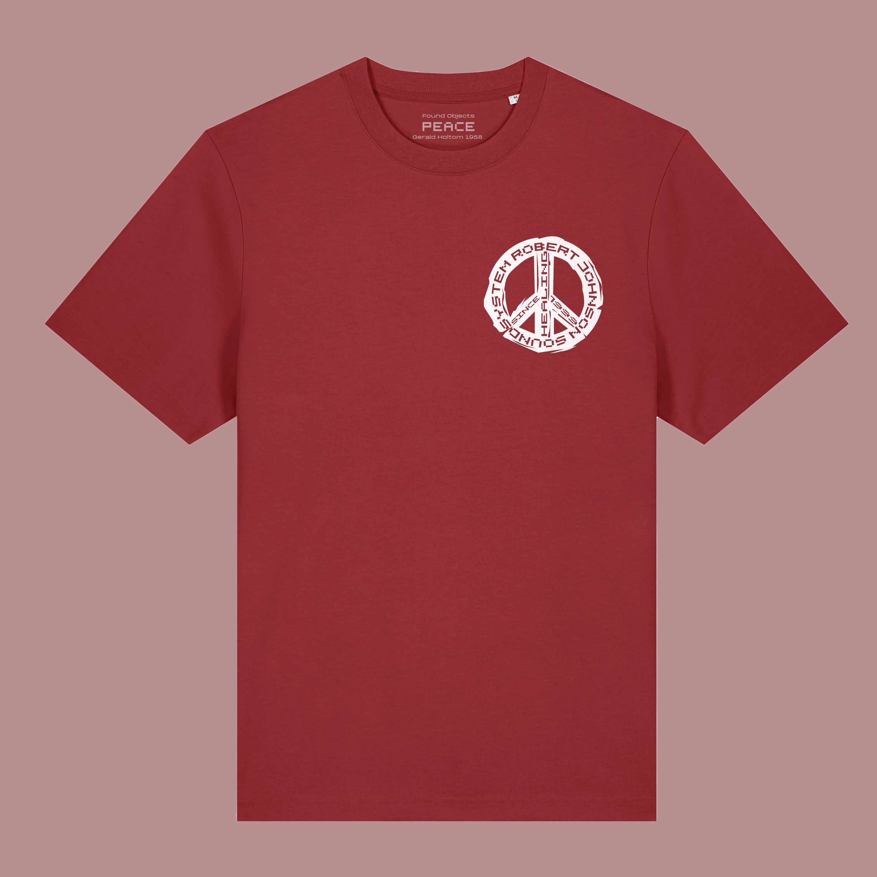 70% at checkout - "Found Objects: Peace by Gerald Holtom!" - Shirt - RED